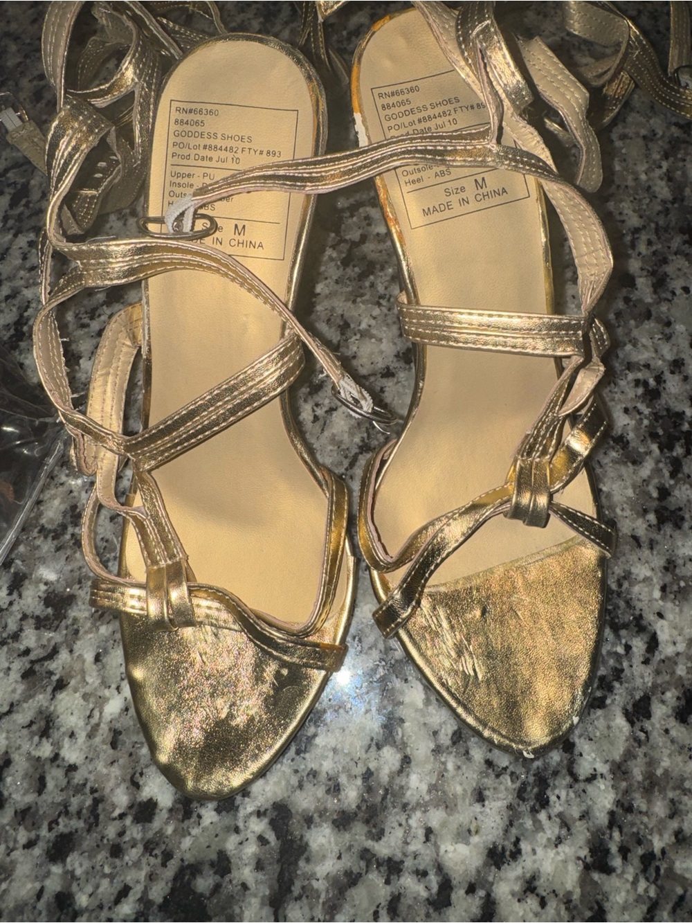 Halloween costumes Goddess Shimmering Gold Strappy Sandals